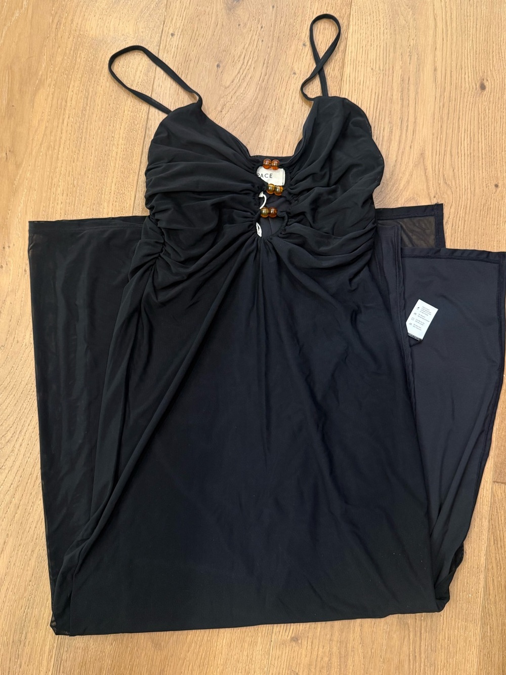 l*space Black Maxi Dress with Bead Accents